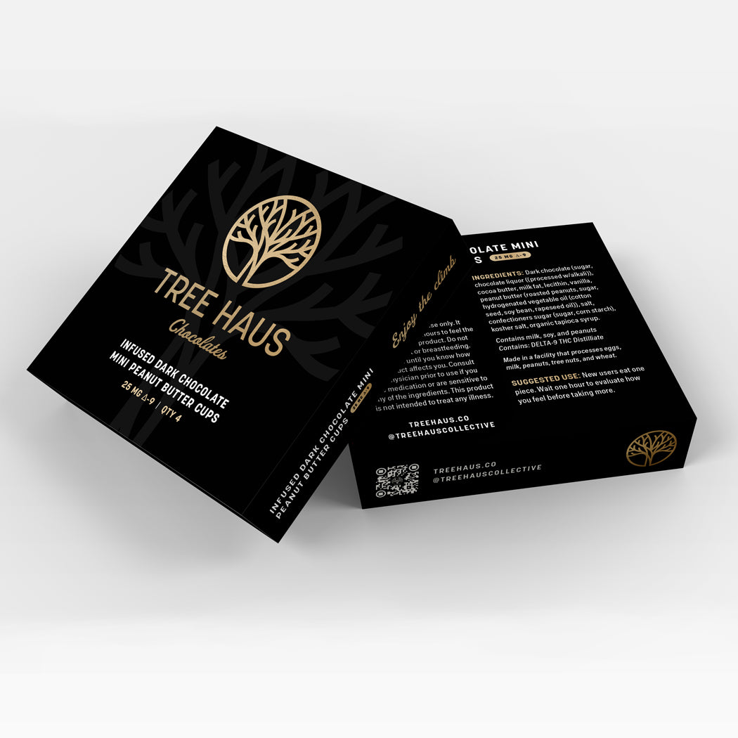 Delta 9 THC 25mg - Peanut Butter Cups - 4ct - Dark Chocolate Delta 9 THC 25mg - Peanut Butter Cups - 4ct - Dark Chocolate